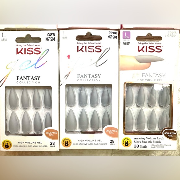 KISS GEL FANTASY (3) packages LOT (84 nails) HIGH VOLUME GEL NAILS 79948 - Picture 2 of 10